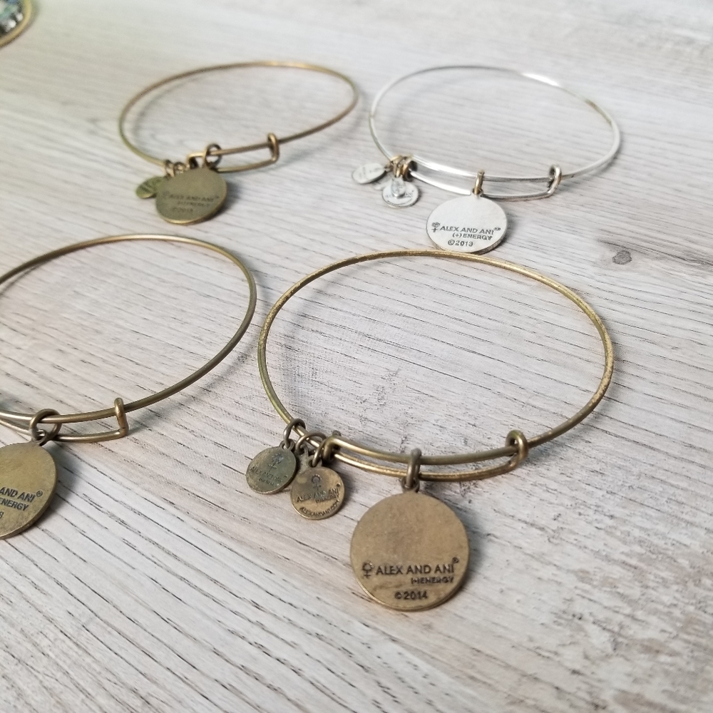Alex And Ani M Initial Bundle Of 4 Bracelets - image 7